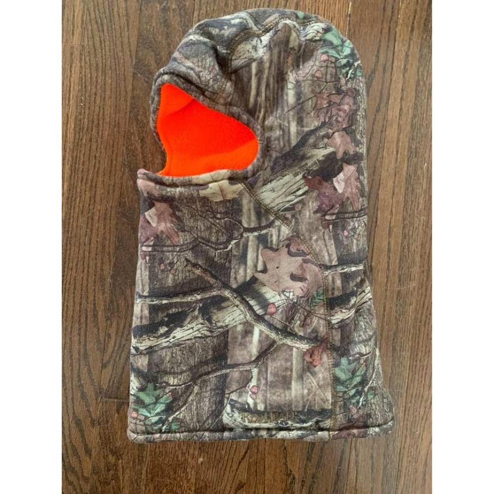 Red Head Hunting Fleece Reversible Orange / Camo 1-Hole Facemask
